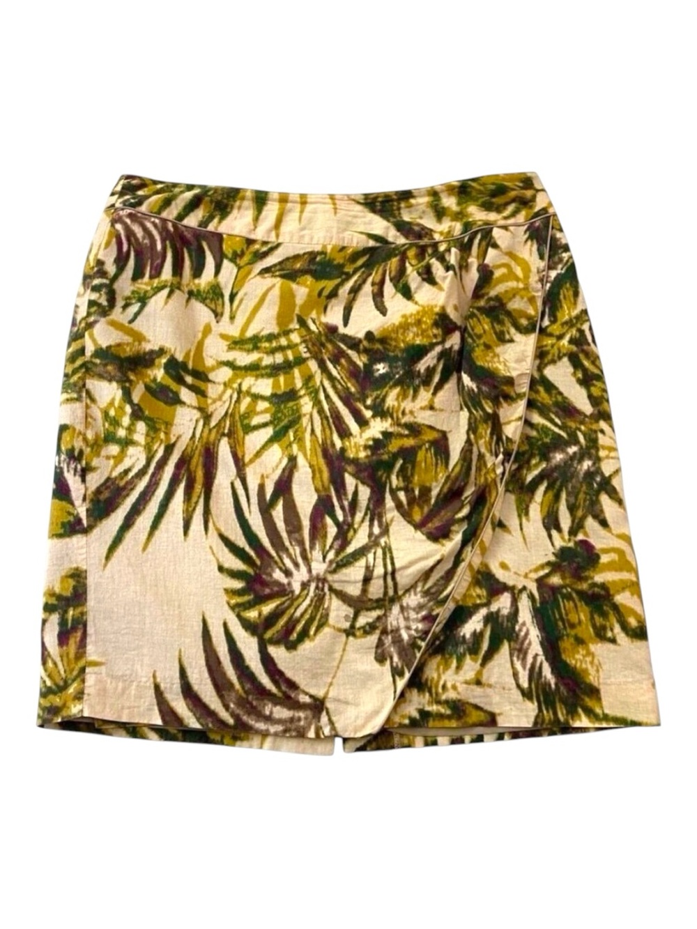 MARIO Serrani mini skirt 100% cotton tropical safari pattern size 14 lightweight